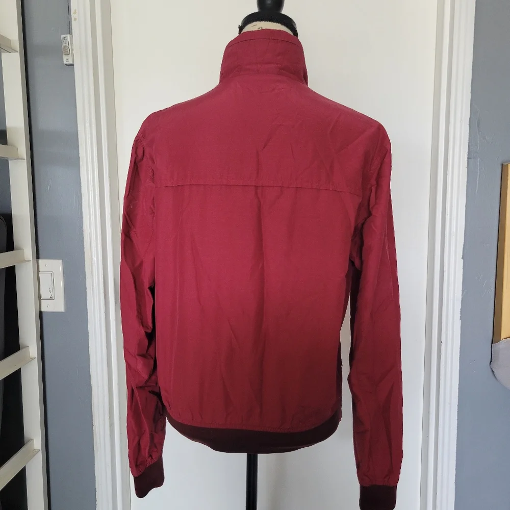 Valentino Made In Italy‎ Burgundy Red Bomber Rain Jacket Women's Size Small